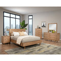 46 In.H Beige Wood Frame Full Size Panel Bed With Microfiber Upholstery Material And Bed Frame Mounted