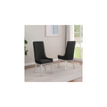 46 In.H Black Finish High Solid Back Armless Dining Chair With Fabric Seat Material