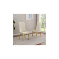 46 In.H Brown Finish High Solid Back Armless Dining Chair With Fabric Seat Material