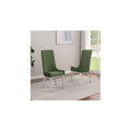 46 In.H Gray Finish High Solid Back Armless Dining Chair With Fabric Seat Material