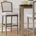 46 In.H Gray Finish Low Back Wood Frame Barstool Polyester Seat Set Of 1 47.5