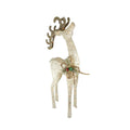 46 Lighted Sparkling White Sisal Reindeer Christmas Outdoor Decoration