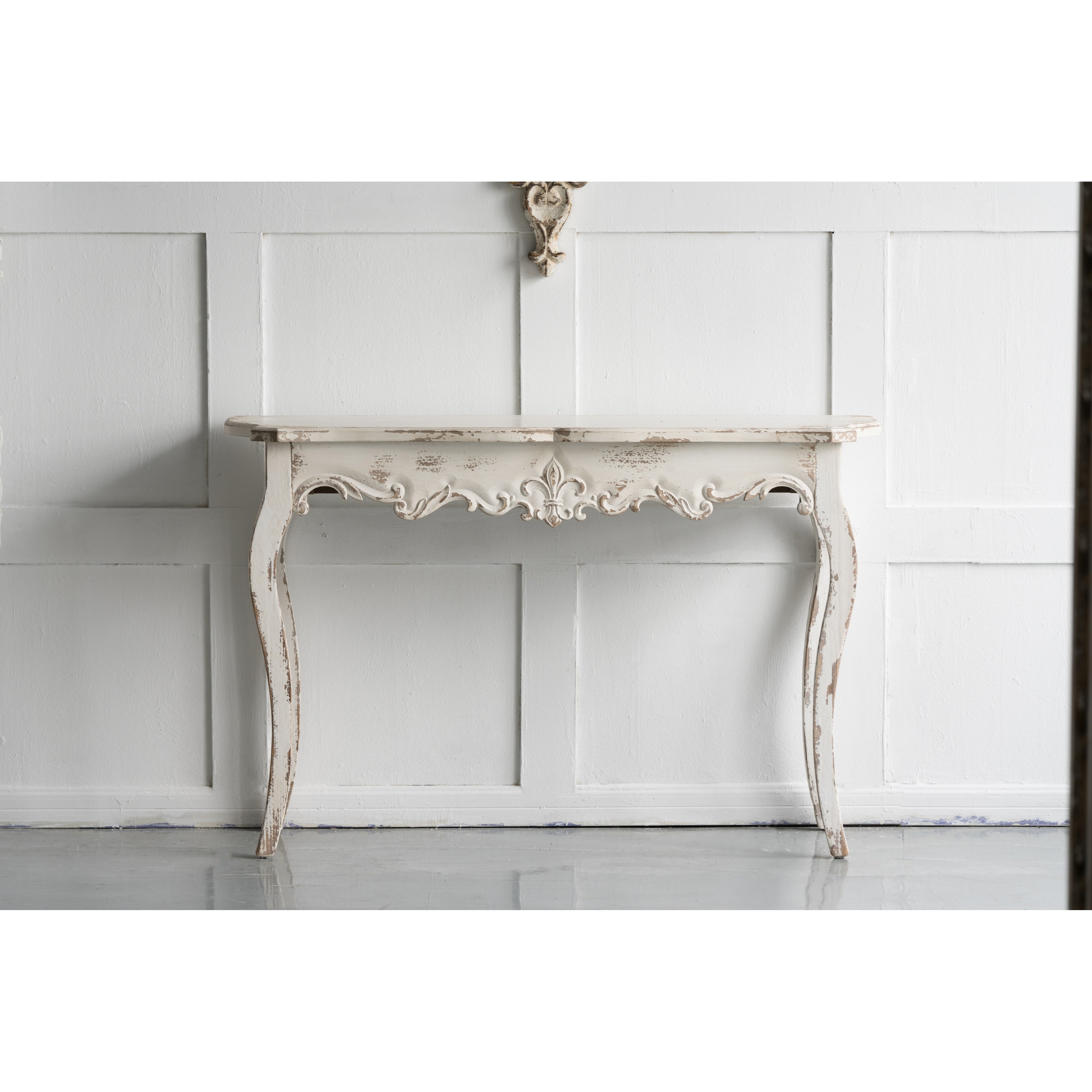 46 X 16.5 X 30 Slimline Whitewash Console Table For Hallway Living Room Bedroom