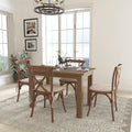46 X 30 Farm Table Set With 4 Cross Back Chairs And Cushions
