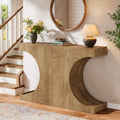 47 Inch Farmhouse Console Table Entryway Table With Unique Geometric Base 11.81 D X 47.2 W X 31.5 H