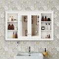 47 Inch Wall Mounted Bathroom Mirror Medicine Cabinet With Storage Adjustable Shelf And Open Shelves