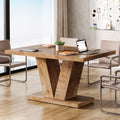47 Inch Wooden Executive Desk With Heavy Duty Pedestal Farmhouse Office Computer Desk For Home Office