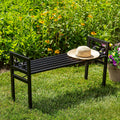 47 In. Metal Star Backless Outdoor Garden Bench