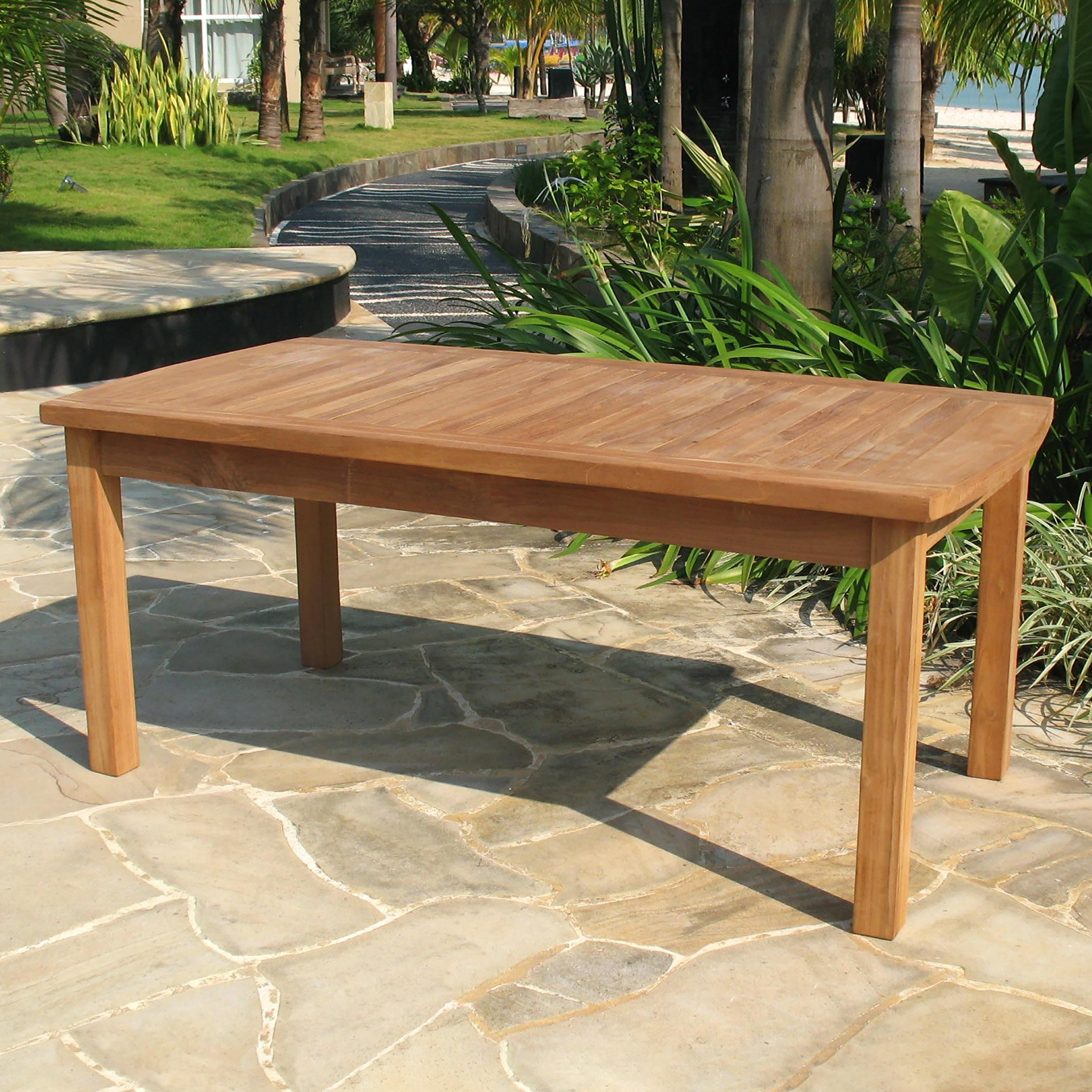 47 In. X 24 In. Teak Wood Outdoor Coffee Table