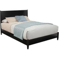 47 In.H Black Wood Frame Full Size Panel Bed With Microfiber Upholstery Material And Bed Frame Mounted
