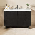 47.2 Inch Modern Bathroom Vanity With Smc Resin Sink 6 Drawers And Soft Close Storage Cabinet
