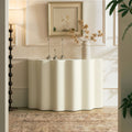 47.24 Inch Fiberglass Entryway Table For Living Room Narrow Console Table Modern Wavy Design Sofa Table Entrance Table