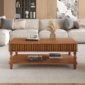 47.24 In Rectangular Fluted Lift Top Coffee Table With Hidden Open Storage