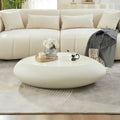 47.24 Fiberglass Oval Faux Matte Rocks Coffee Table