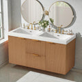47.24 Wall Mounted Double Sink Bathroom Vanity With Smc Top
