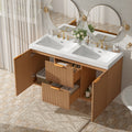 47.24 Double Sink Bathroom Vanity With Smc Top Mdf Cabinet Soft Close Doors Divided Drawers Wall Mounted Modern Storage Vanity