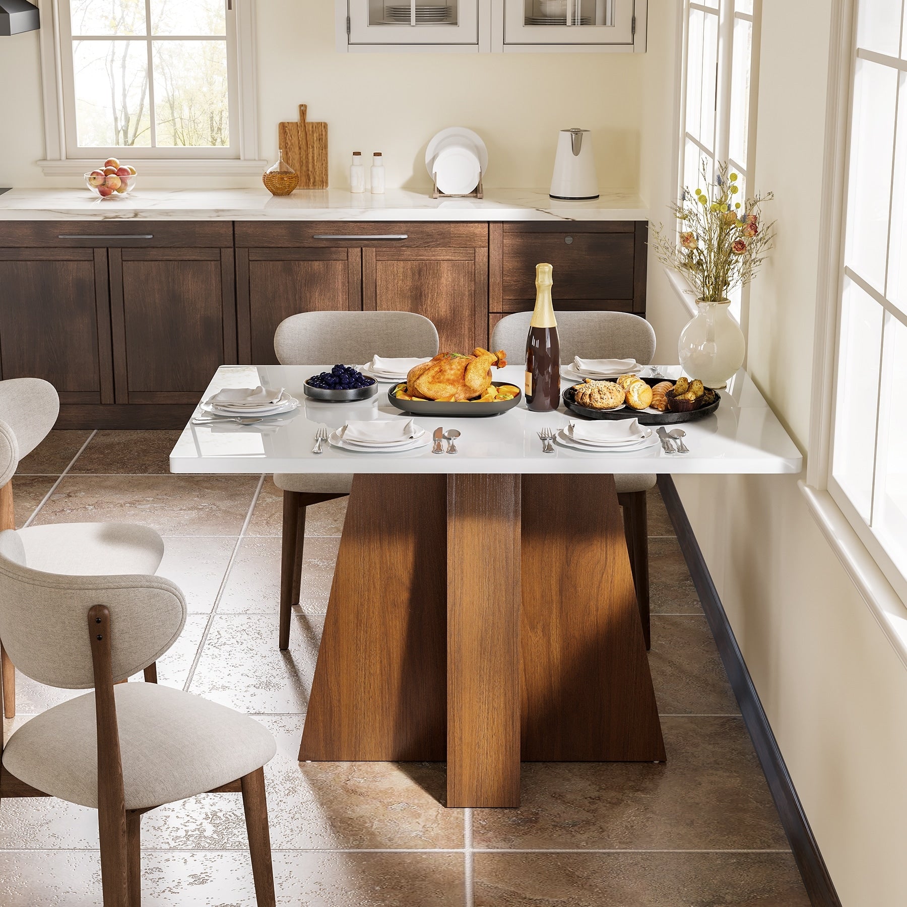 47.2 Rectangular Dining Table For 4 6 People 47.2 W 31.5 D 30.3 H