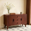 47.3 Modern Sideboard Buffet Cabinet Solid Wood Frame Legs Wooden Handle Storage Cabinet With 2 Doors And 3 Drawers
