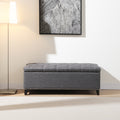 47.5 Storage Bench Ottoman Bench With Safety Close Hinge Dark Gray End Of Bed Bench Indoor Bench Lounge Bench