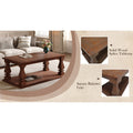 47 Black Farmhouse Coffee Table With Heavy Planked Top And Storage Shelf