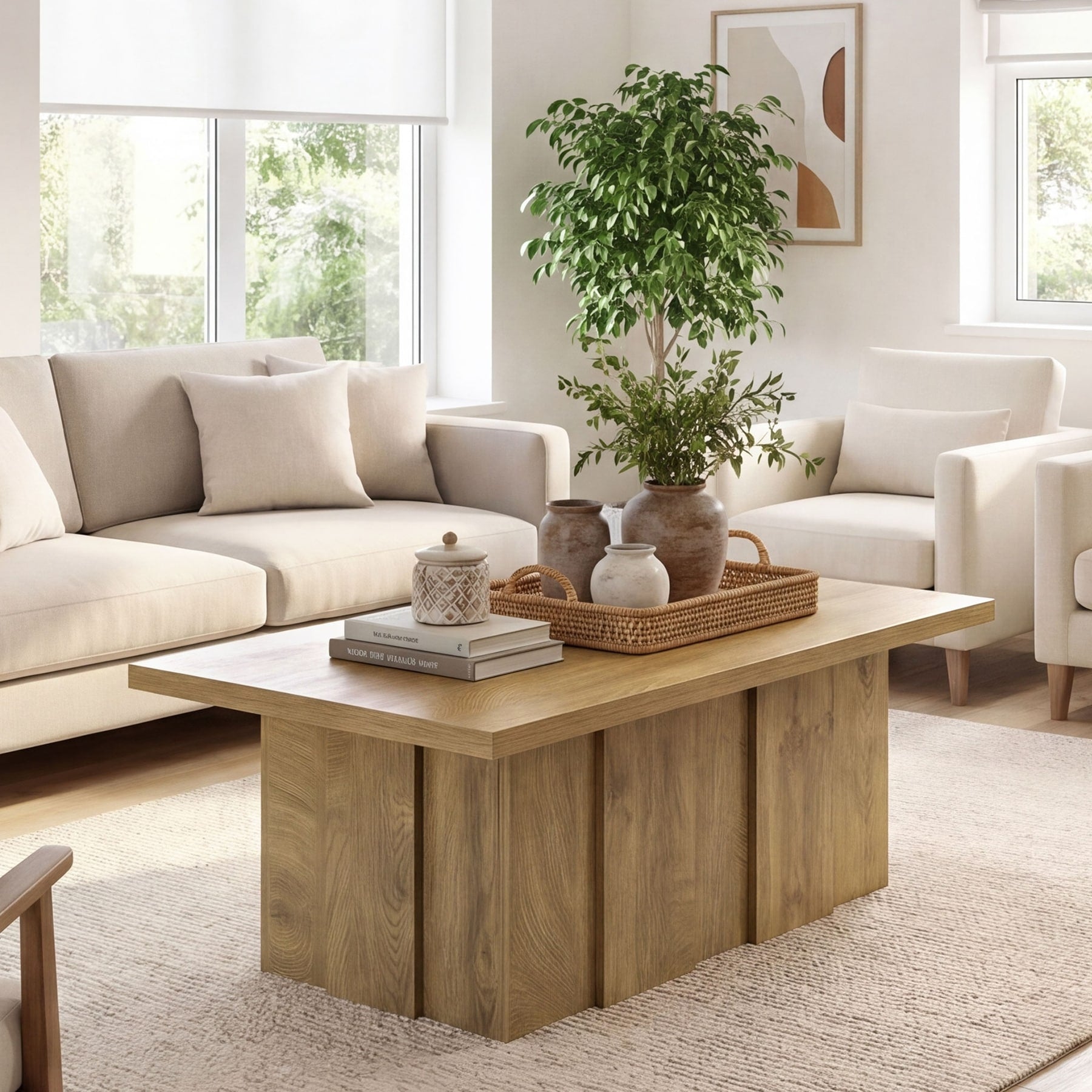 47 Coffee Table Minimalist Rectangular Center Table For Living Room Modern Heavy Duty Cocktail Tea Table