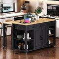47 Kitchen Island With Extendable Table Rubber Wood Veneer Storage Power