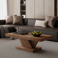 47 Modern Cross Leg Coffee Table Sturdy X Shape Design Solid Wood Veneer Large Living Room Center Table