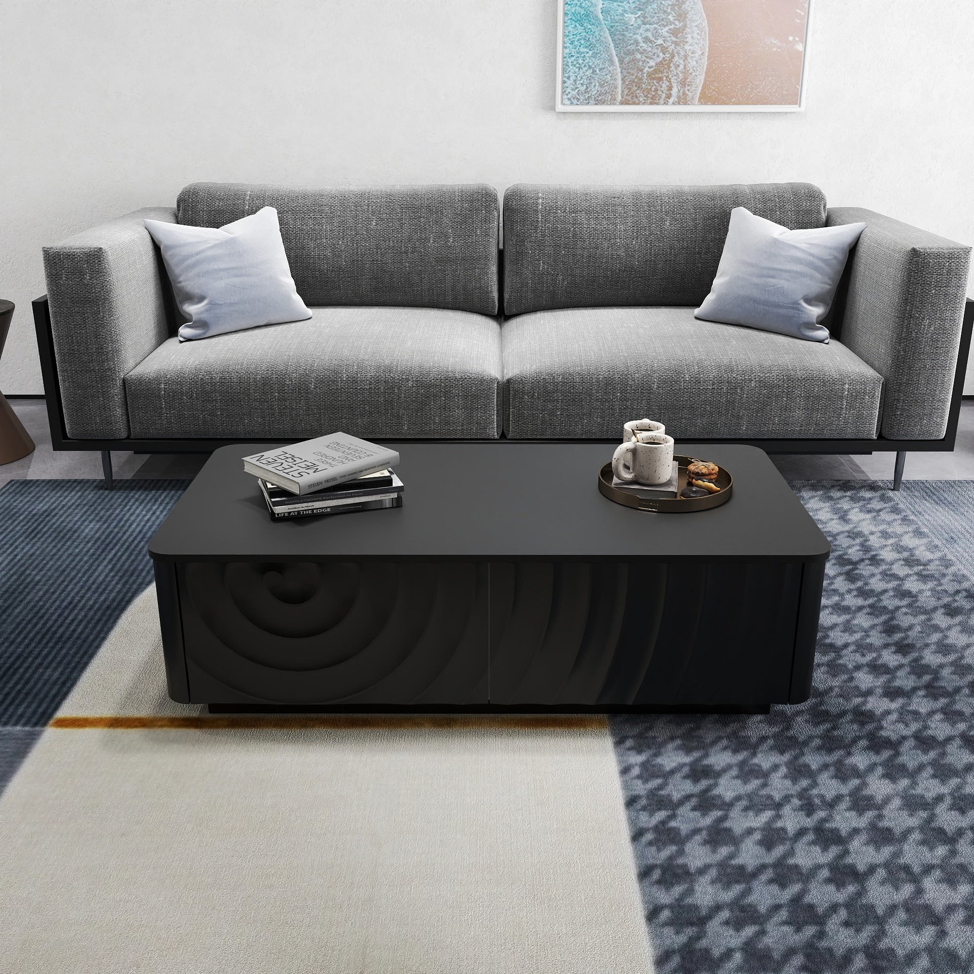 47 Rectangle Coffee Table With Storage Classic Square Spiral Grain Coffee Tables For Living Room Coffee Table With 2 Drawers