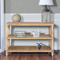 47 Rustic 3 Tier Console Table With Gothic Arched Details Wooden Entryway Table For Hallway Living Room