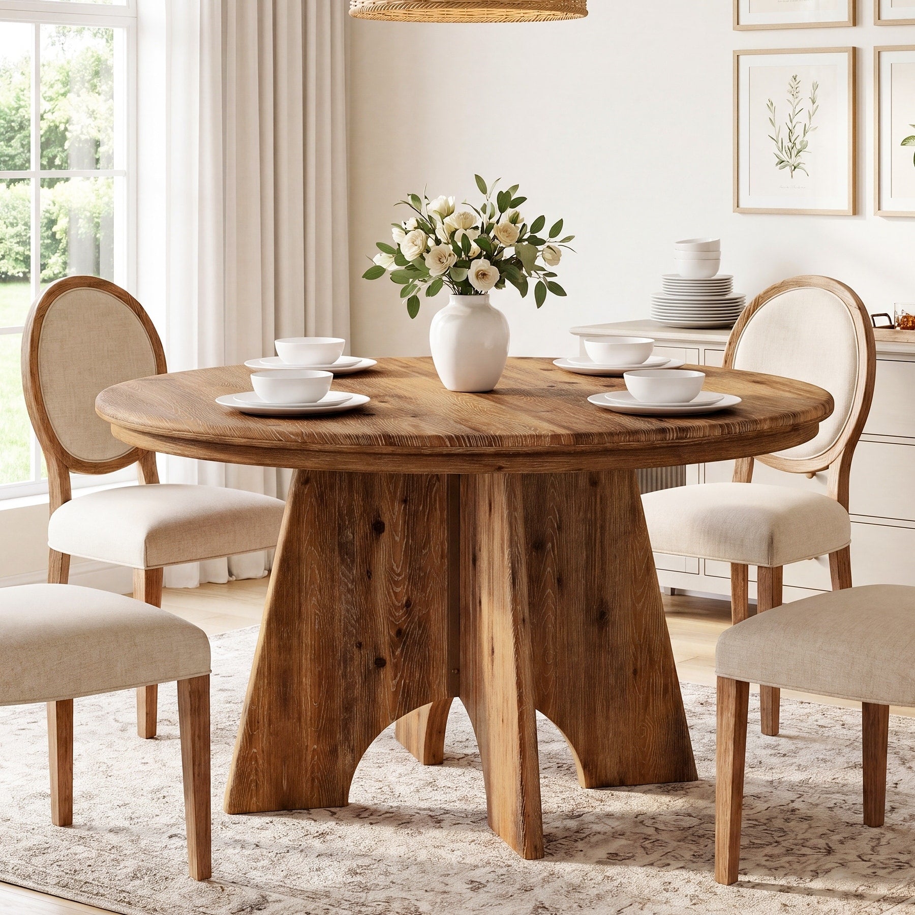 47 Solid Wood Dining Table For 4 6 People Farmhouse Kitchen Table
