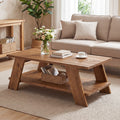 47 Solid Wood Modern Coffee Table Farmhouse Rectangle Center Table 47.24 D X 23.62 W X 19.68 H