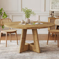 47 Solid Wood Round Dining Table Farmhouse Kitchen Table For 4 6