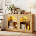 47 W Bookshelves With Led Light Display Bookcase Toy Storage With Adjustable Shelves