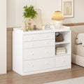 47 White Dresser Bedroom Storage Cabinet For Clothes Toys Accessories Modern Chest Of Drawers For Nursery Or Closet