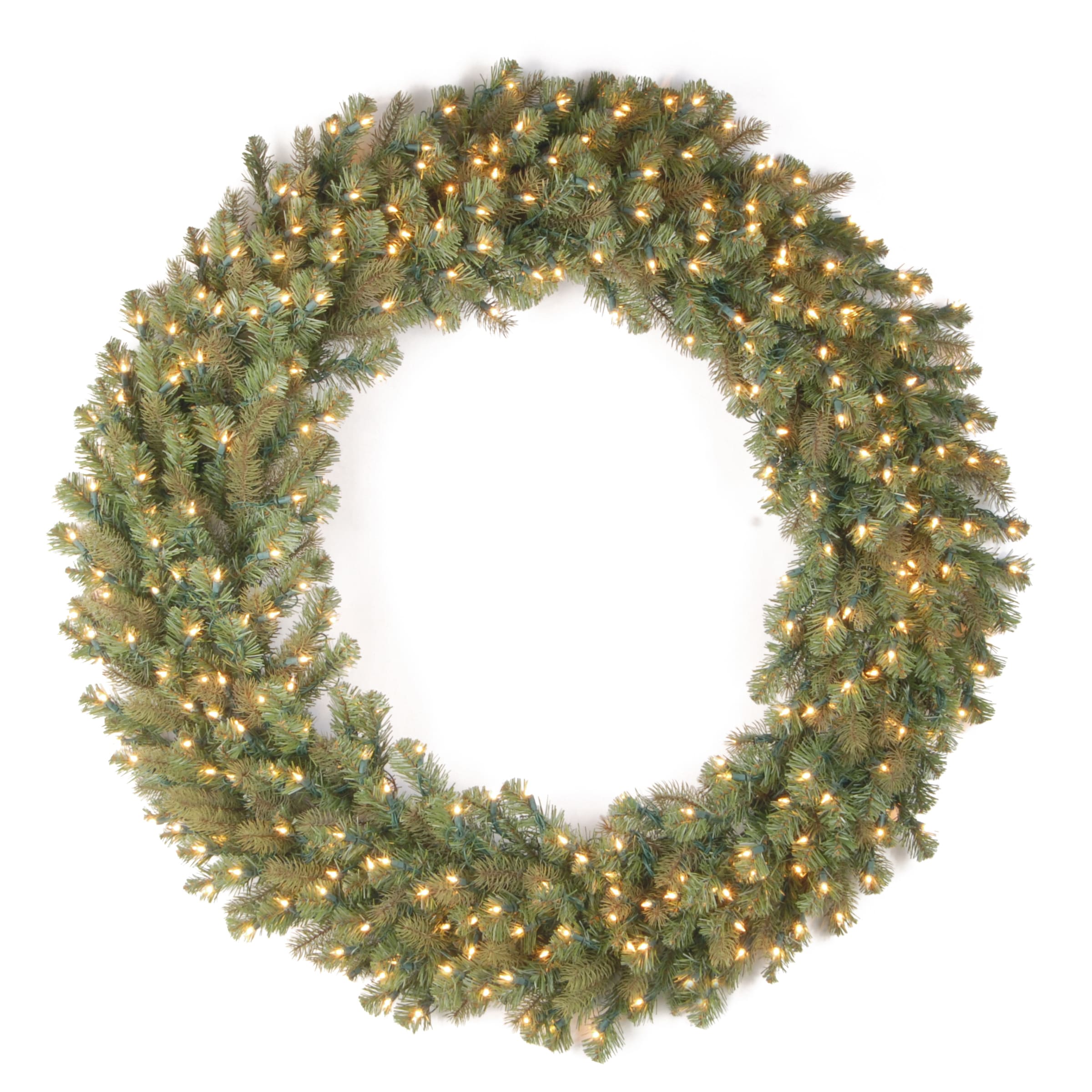 48 Inch Downswept Douglas Wreath With Warm White Led Lights