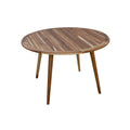 48 Ecodecors Mid Century Modern Round Solid Teak Dining Table In Earthyteak Finish N A