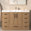 48 Inch Bathroom Vanity With 9 Drawers And 2 Soft Close Doors Freestanding Storage Cabinet