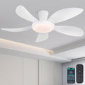48 Inch Flush Mount Dc Ceiling Fan With Lights 5 Reversible Blades 3 Cct Led With Remote And App Control 48 Inches