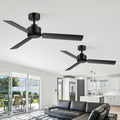 48 Inch Modern Ceiling Fan 2 Pack With Remote Black Ceiling Fan With Reversible Dc Motor For Bedroom 48 Inches