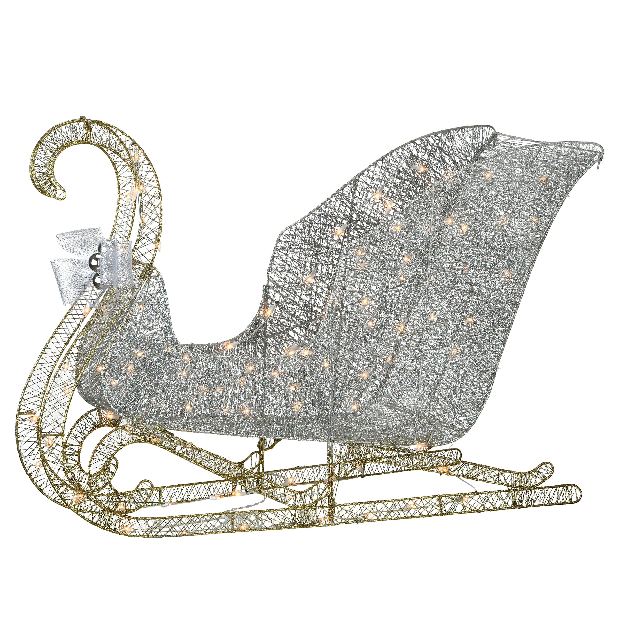 48 Inch Santas Sleigh With Clear Lights