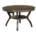 48 Inch Wooden Round Dining Table With Angled Legs Brown