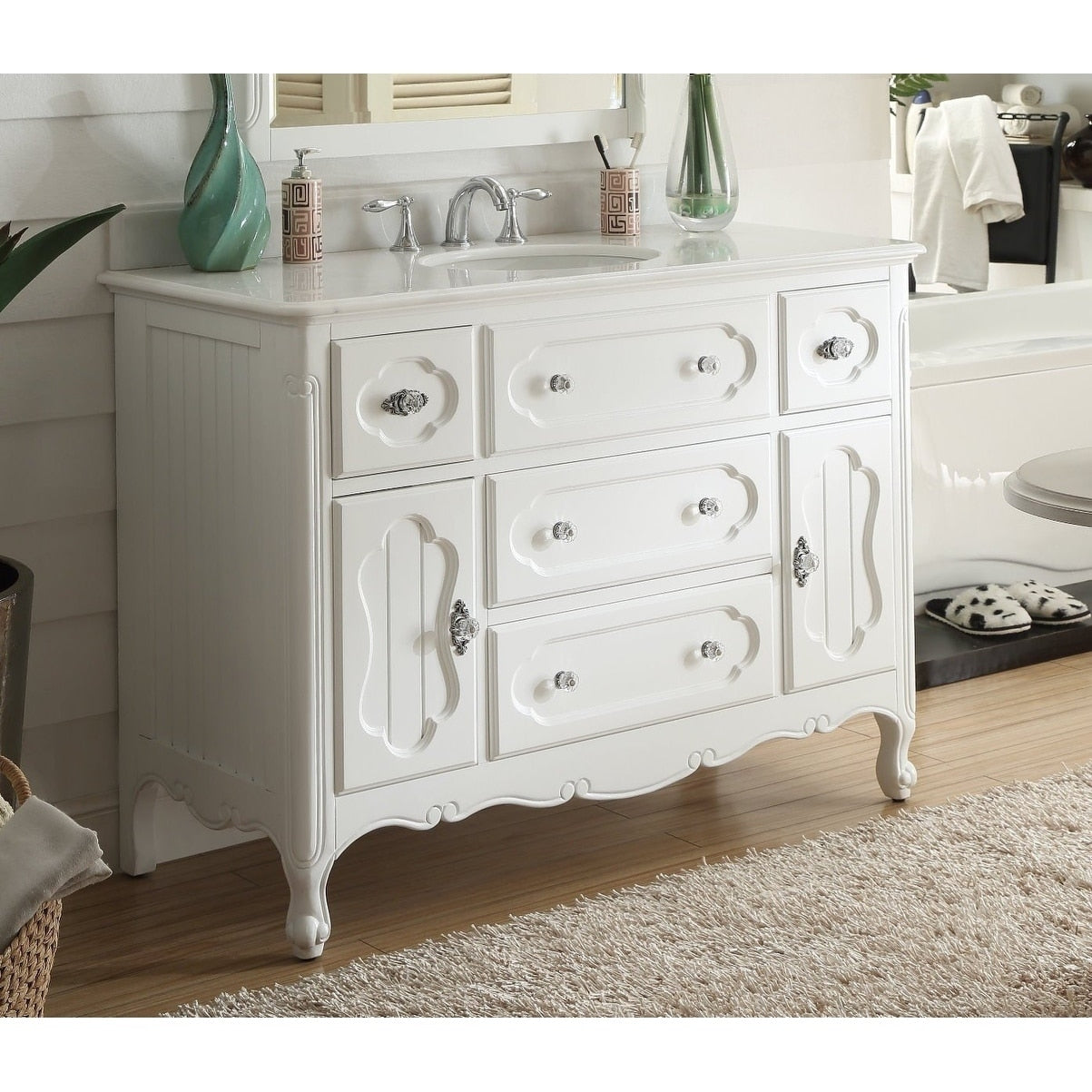 48 Knoxville Shabby Chic White Bathroom Vanity