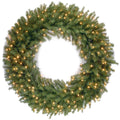 48 Inch Norwood Fir Wreath With Warm White Led Lights