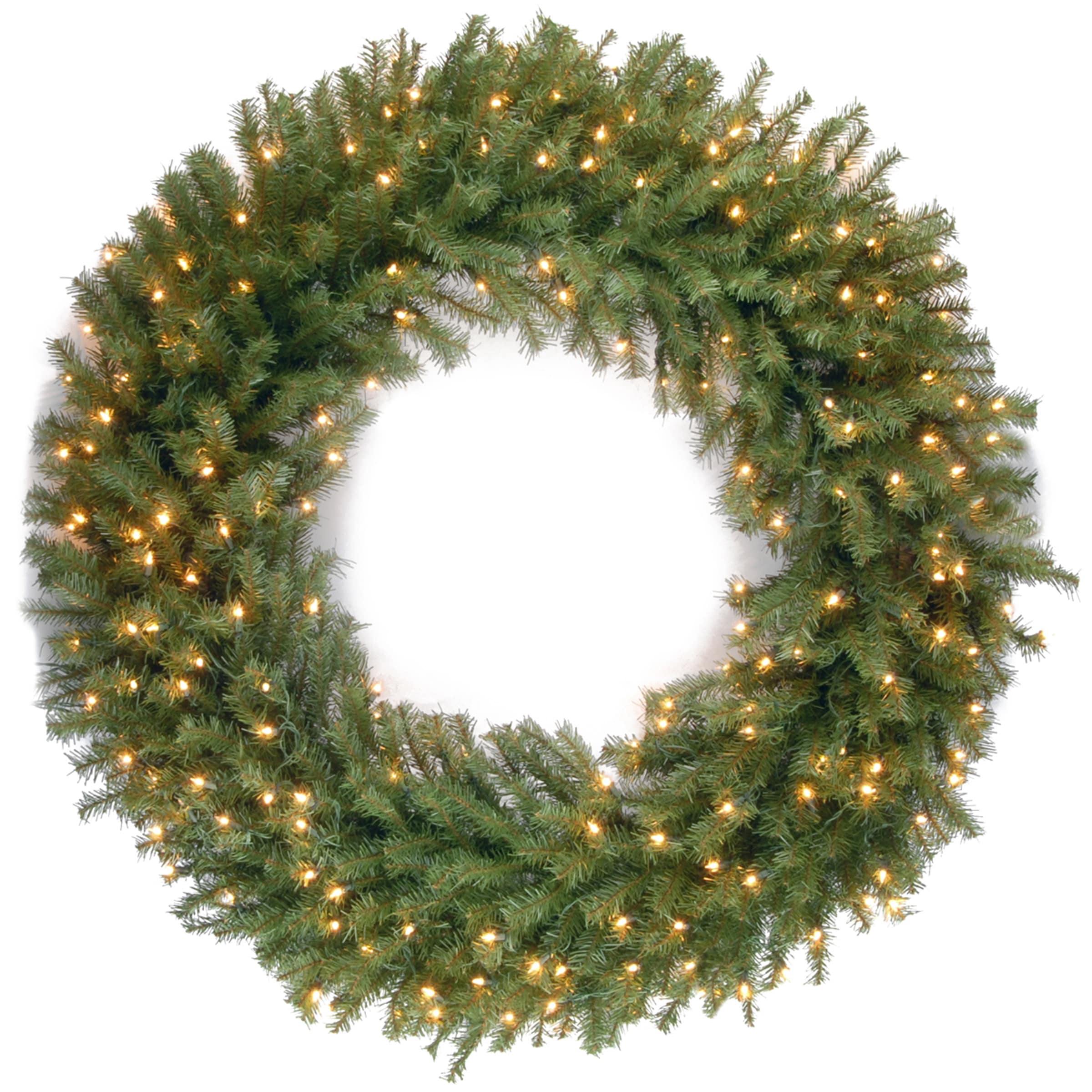 48 Inch Norwood Fir Wreath With Warm White Led Lights