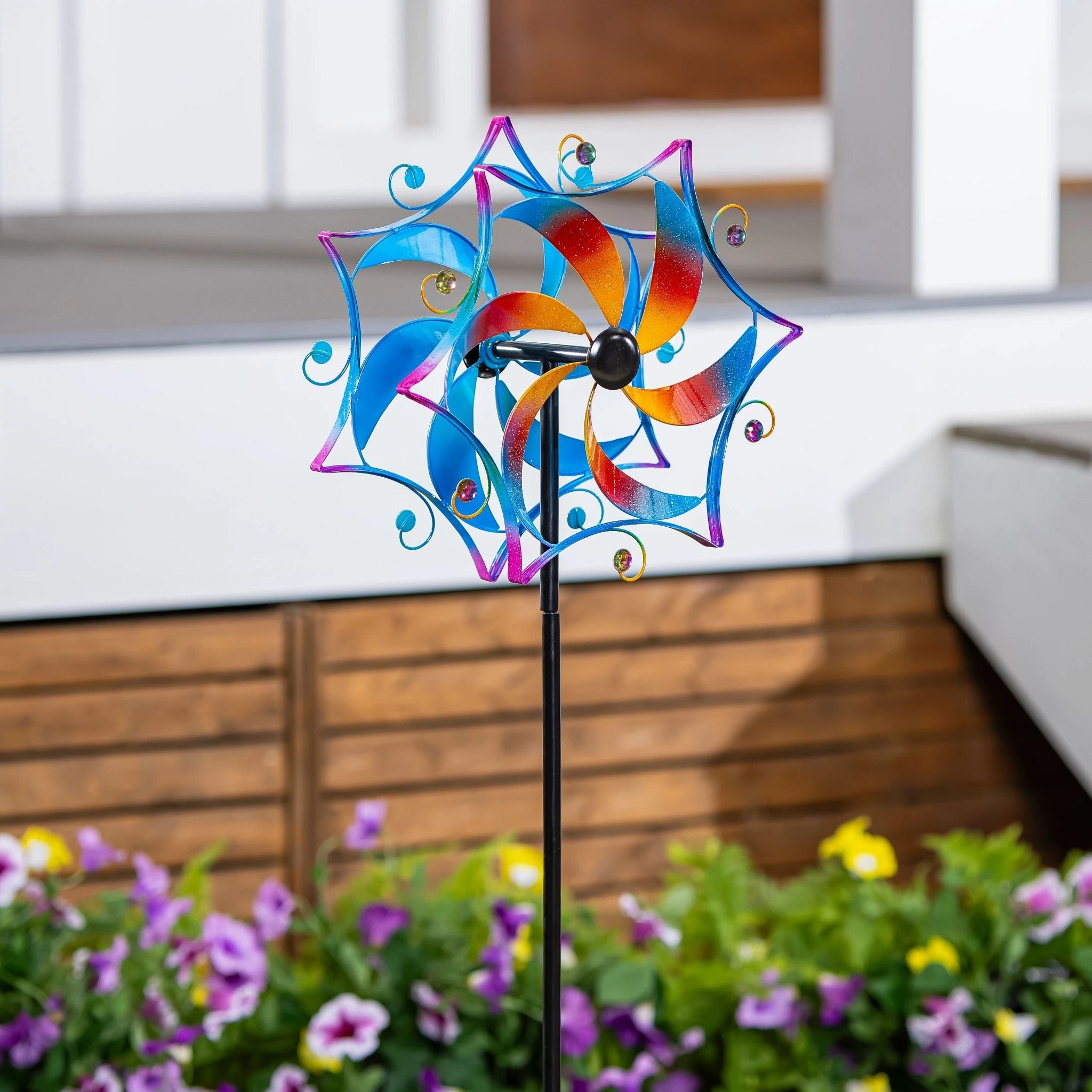 48 In. Metal Whirling Mirage Wind Spinner