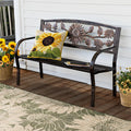 48 In. Sunflower Metal Outdoor Garden Bench