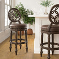 48 In.H Brown Finish Low Back Wood Frame Barstool Wood Seat Set Of 1 49.5