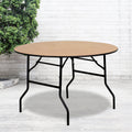 48 Inch Round Wood Folding Banquet Table With Finished Top