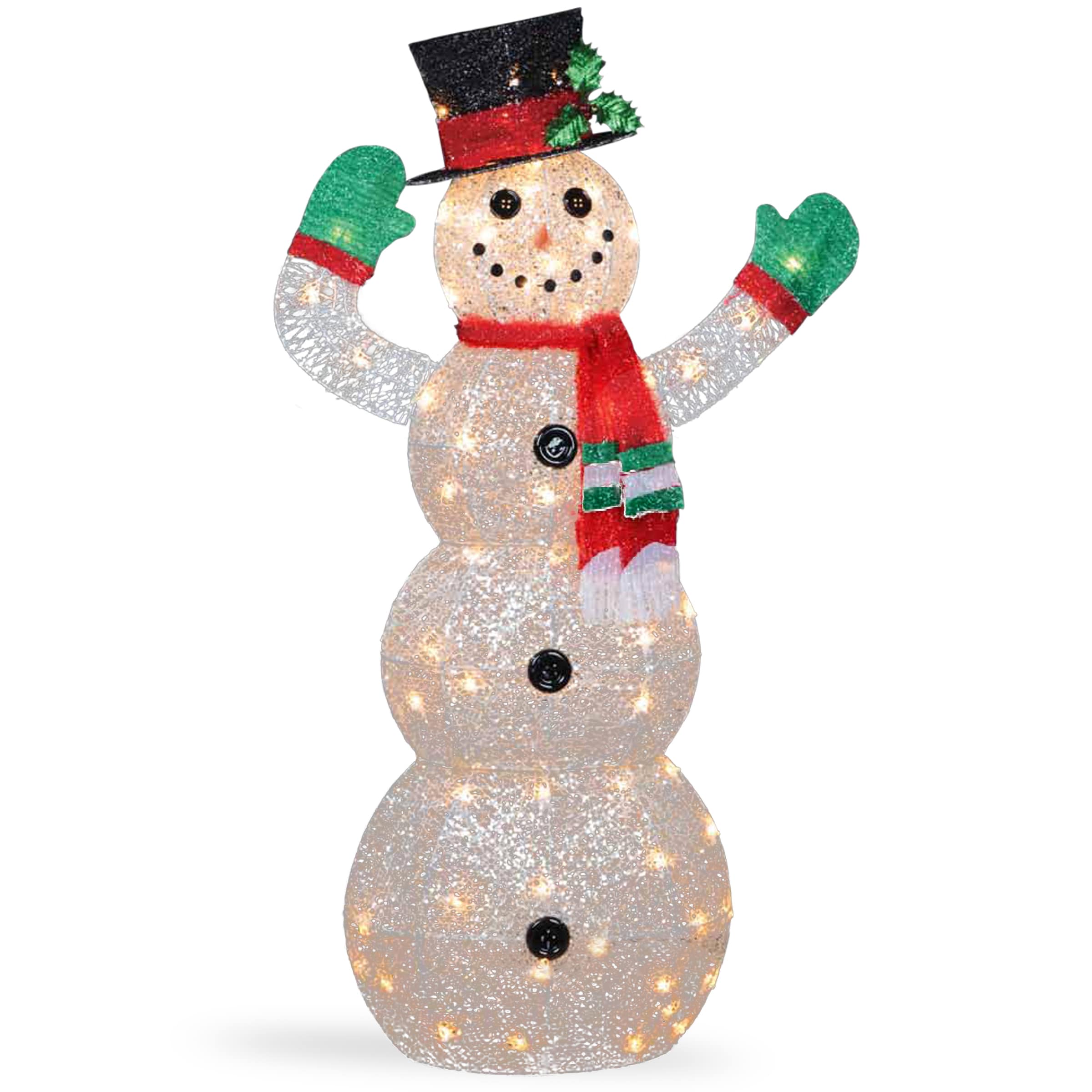 48 Inch Snowman Decoration With Clear Lights
