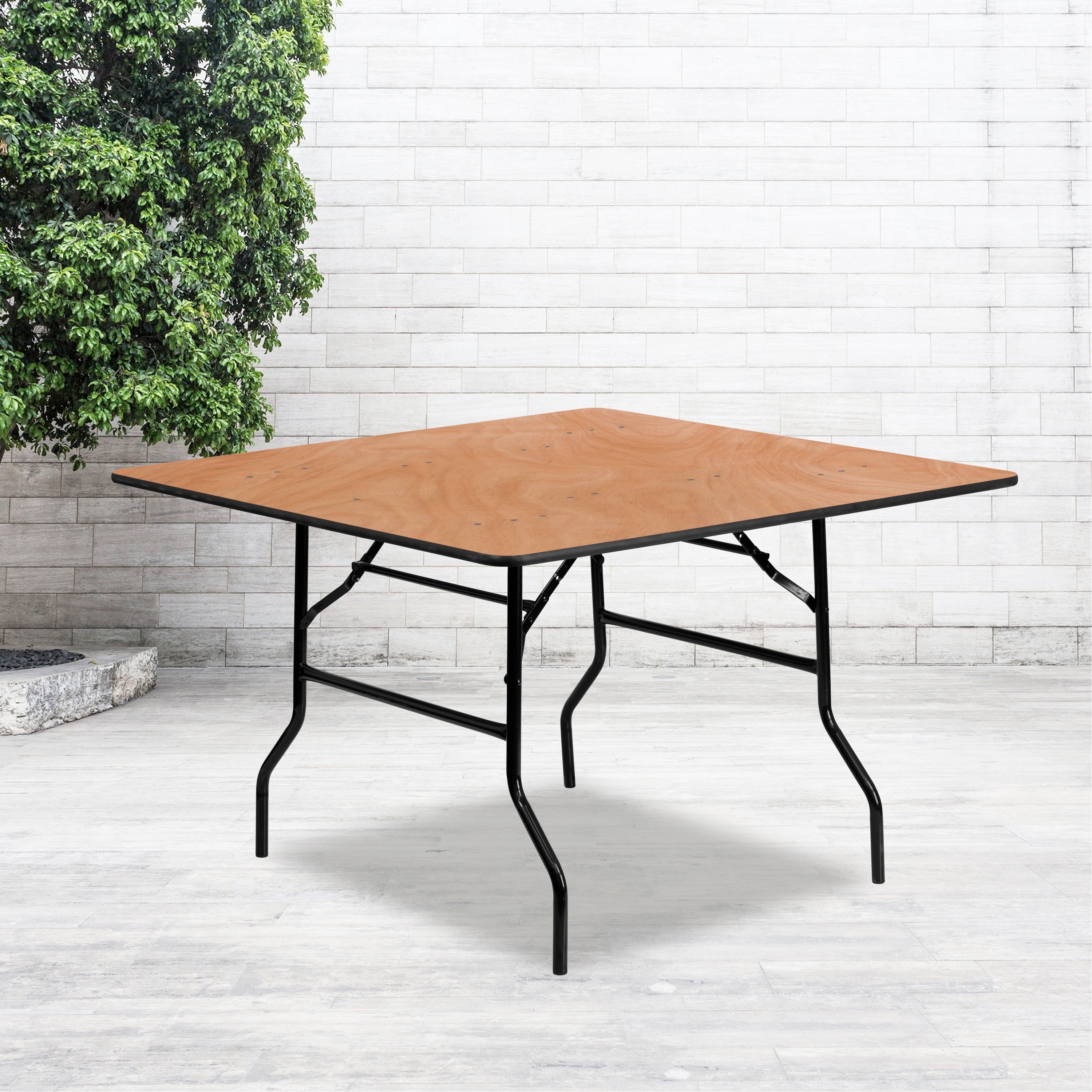 48 Inch Square Wood Folding Banquet Table